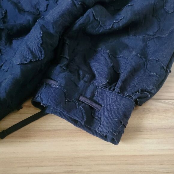 Karl Lagerfeld Floral Lace Burnout Blouse in Navy - Picture 7 of 13